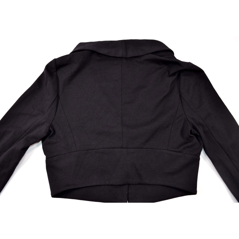 BCBG Max Azria Black Cropped Jacket W/ Zipper Detail Womens M - Picture 14 of 16